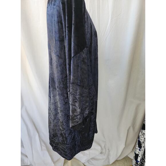 Free People Black Velvet Kimono Jacket Open Boho Witchy Whimsigoth fairy S Baggy - Picture 6 of 12